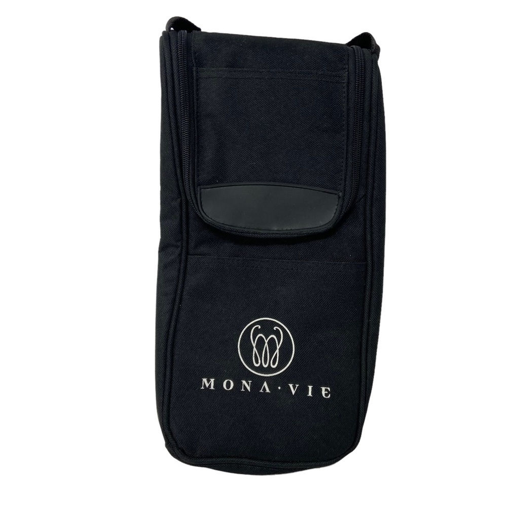 Mona.Vie Black Canvas Double Bottle Carrying Case.